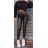 Long leggings WOMEN'S LEATHER (UNI S-M) ITALIAN FASHION IMM20FD3063 S / M black