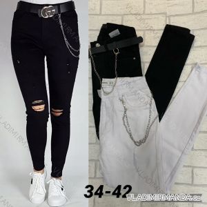 Jeans pants leatherette with zip (XXS-L) LAULIA JWA20108