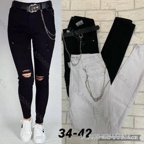 Jeans pants leatherette with zip (XXS-L) LAULIA JWA20108