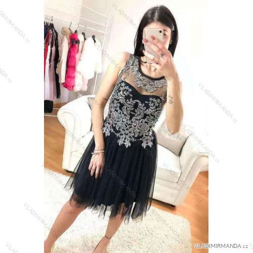 Elegant Sleeveless Lace Dress, Lace Women (uni sl) ITALIAN FASHION IM919828