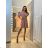 Women's elegant long sleeve shirt dress (S / M ONE SIZE) ITALIAN FASHION IMWK21013 S / M Khaki