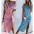 Women's Elegant Long Sleeve Dress (S / M / L ONE SIZE) ITALIAN FASHION IMWA21002 pink S / M