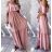 Carmen summer summer shoulder dress (UNI S / M) ITALIAN FASHION IMM20628 S / M Khaki green