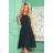 350-4 ALIZEE - chiffon dress with a binding - GREEN