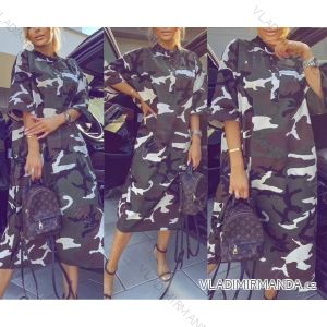 Women's Shirt Dress Short Sleeve Camouflage (S / M ONE SIZE) ITALIAN FASHION IMWA216045