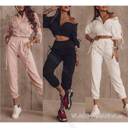 Zip Hoodie Set Long Sleeve Sweatpants Long Women's (S / M ONE SIZE) ITALIAN FASHION IMWM216069