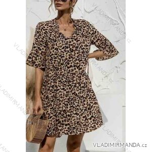 Elegant Leopard Long Sleeve Women's Dress (SM one size) ITALIAN FASHION IMWA214402