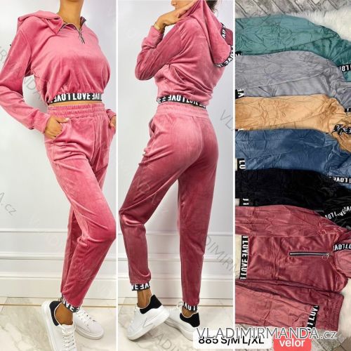 Women's long velvet sweatpants (S-XL) TURKISH FASHION TMWL20633