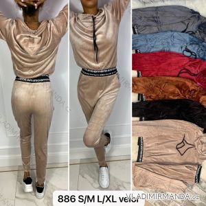 Women's long velvet sweatpants (S-XL) TURKISH FASHION TMWL20633