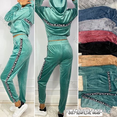 Women's long velvet sweatpants (S-XL) TURKISH FASHION TMWL20633