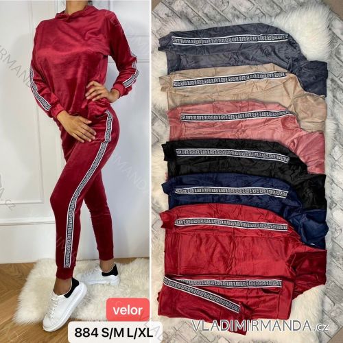 Women's long velvet sweatpants (S-XL) TURKISH FASHION TMWL20633