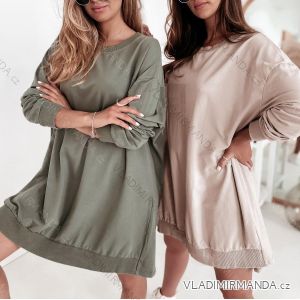 Women's Long Sleeve Hoodie Dress (S / M ONE SIZE) ITALIAN FASHION IMWA216095