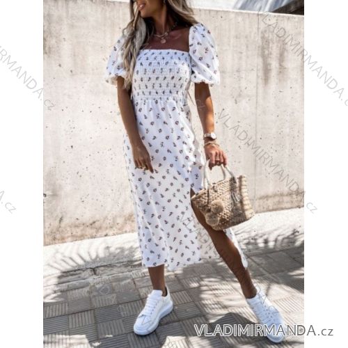 Summer Dress Long Short Sleeve Flip-Flops Women's (S / M ONE SIZE) ITALIAN FASHION IMWG216144