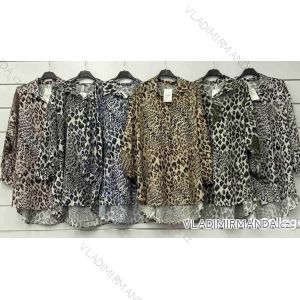 Women's Long Sleeve Leopard Shirt Dress (S / M ONE SIZE) ITALIAN FASHION IMWA216108