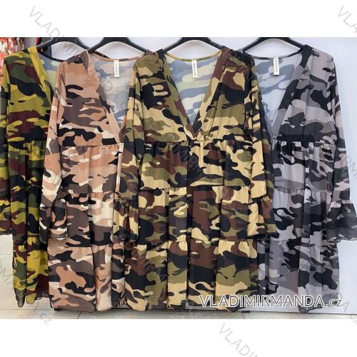 Women's Long Sleeve Camouflage Dress (S / M / L ONE SIZE) ITALIAN FASHION IMWC216152