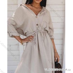 Summer Shirt Dress Long Sleeve Oversize Women's (S / M ONE SIZE) ITALIAN FASHION IMWM216078