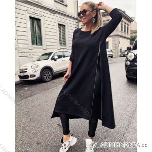 Women's Long Sleeve Hoodie Dress (S / M ONE SIZE) ITALIAN FASHION IMWA216095