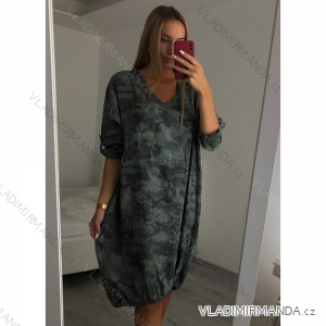 Women's Long Sleeve Oversized Camouflage Dress (xl / 3xl ONE SIZE) ITALIAN FASHION IMWA21014