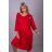 Šaty dlouhé 3/4 dlouhý rukáv dámské (2XL/3XL ONE SIZE) ITALSKÁ MÓDA IMLI21002 2XL / 4XL red