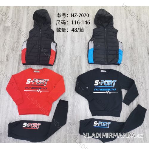 Set of hooded vest, sweatshirt and sweatpants children teenagers boys (116-146) ACTIVE SPORT ACT21HZ-7070