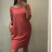 Dress shirts long 3/4 sleeve ladies with pocket thin (uni sl) ITALIAN Fashion IM318335 XL-2XL dark pink