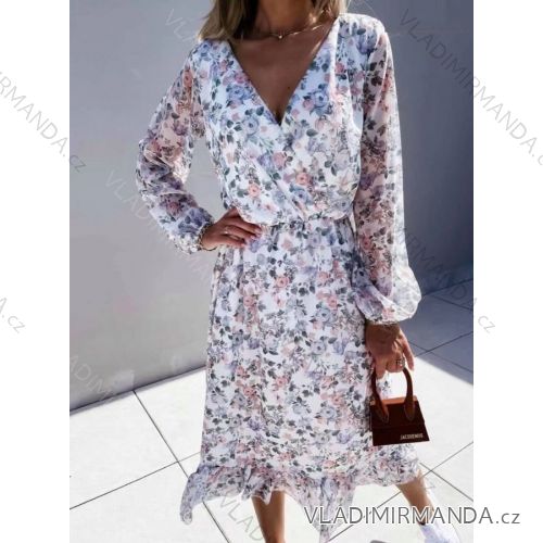 Women's Long Summer Long Sleeve Dress (S / M ONE SIZE) ITALIAN FASHION IMWG216100