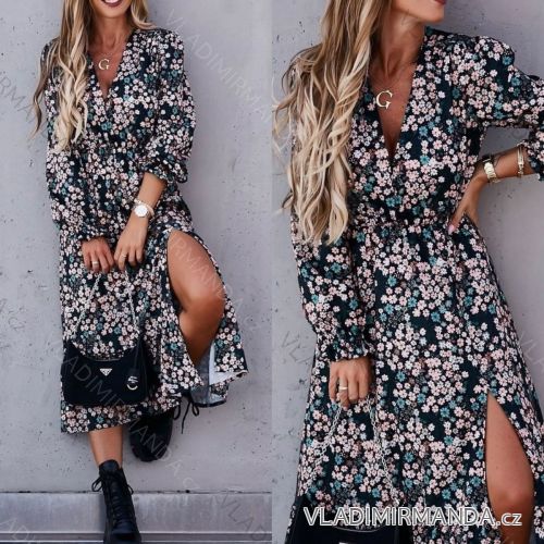 Women's Long Summer Long Sleeve Dress (S / M ONE SIZE) ITALIAN FASHION IMWG216100