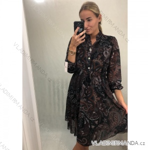 Elegant Shirt Dress Long Sleeve Women (UNI S / L) ITALIAN FASHION IMWA21115