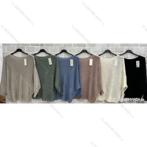 Women's thin long sleeve knitted sweater (L / XL ONE SIZE) ITALIAN FASHION IMWT21267