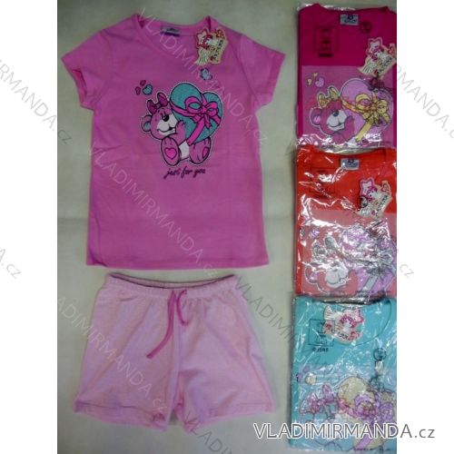 Pajamas Short Sleeve and Pants Children's and Puppy Girls Cotton (128-164) ARTENA 93085
