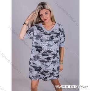 Women's Long Sleeve Dress Oversized Camouflage (2XL / 3XL ONE SIZE) ITALIAN FASHION IMLI21043 / DR