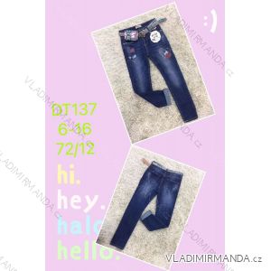 Jeans with bib children adolescent girls (4-12 years) SAD SAD20DT175