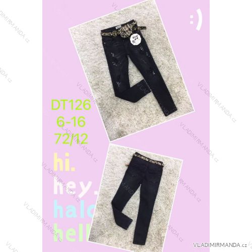 Jeans with bib children adolescent girls (4-12 years) SAD SAD20DT175