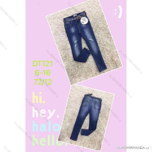 Jeans with bib children adolescent girls (4-12 years) SAD SAD20DT175