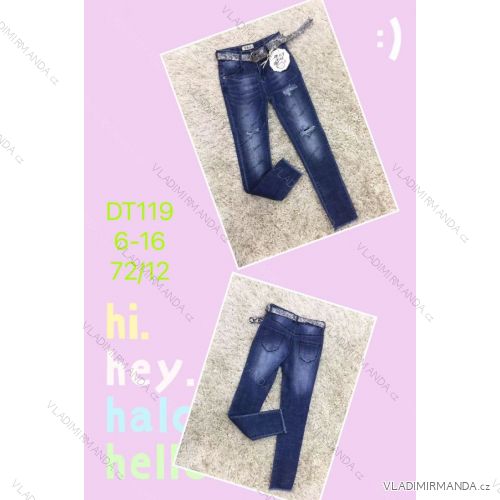 Jeans with bib children adolescent girls (4-12 years) SAD SAD20DT175