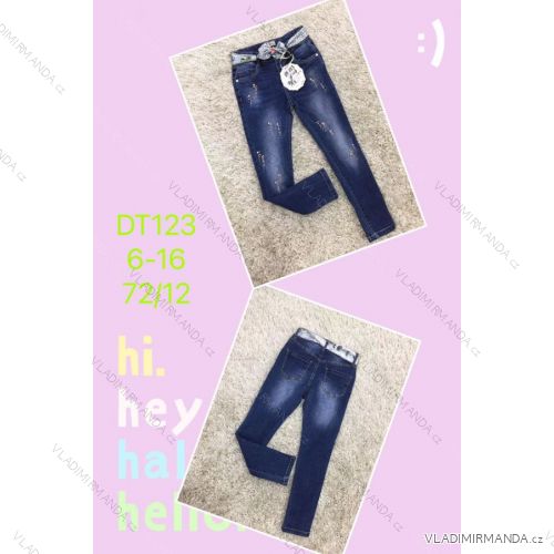 Jeans with bib children adolescent girls (4-12 years) SAD SAD20DT175