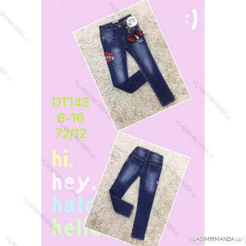 Jeans with bib children adolescent girls (4-12 years) SAD SAD20DT175