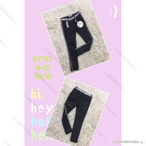 Jeans with bib children adolescent girls (4-12 years) SAD SAD20DT176