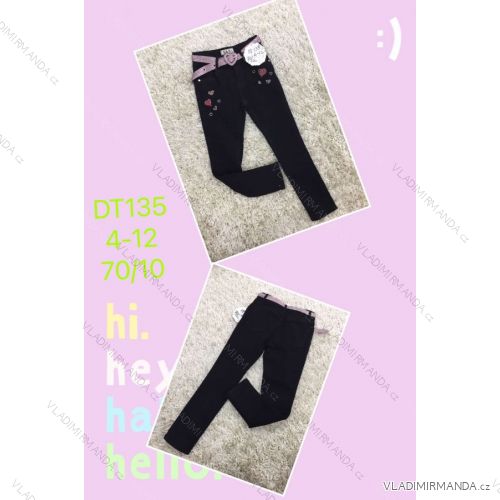 Jeans with bib children adolescent girls (4-12 years) SAD SAD20DT176