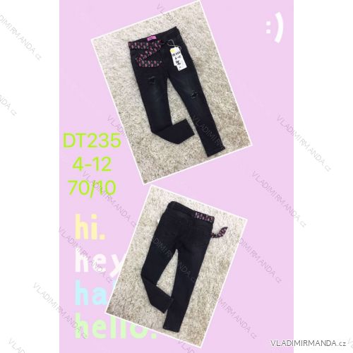 Jeans with bib children adolescent girls (4-12 years) SAD SAD20DT176