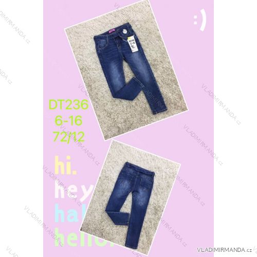 Jeans with bib children adolescent girls (4-12 years) SAD SAD20DT175