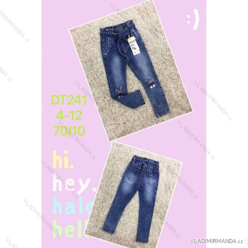 Jeans with bib children adolescent girls (4-12 years) SAD SAD20DT176