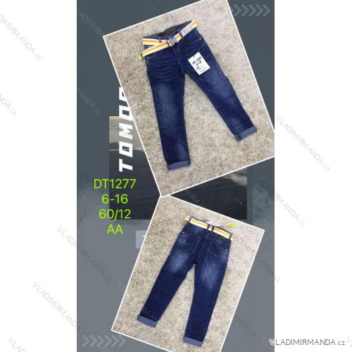 Jeans with bib children adolescent girls (4-12 years) SAD SAD20DT175