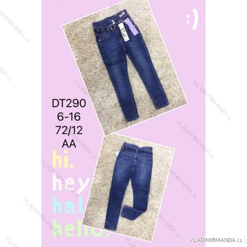 Jeans with bib children adolescent girls (4-12 years) SAD SAD20DT175