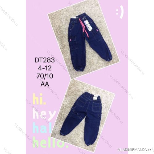 Jeans with bib children adolescent girls (4-12 years) SAD SAD20DT176