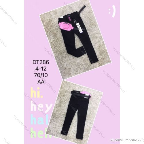 Jeans with bib children adolescent girls (4-12 years) SAD SAD20DT176