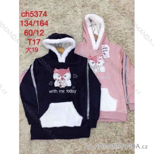 Sweatshirt warm velvet children adolescent girls (116-146) SAD SAD19CH5843