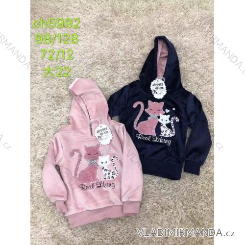 Sweatshirt warm velvet children adolescent girls (116-146) SAD SAD19CH5843