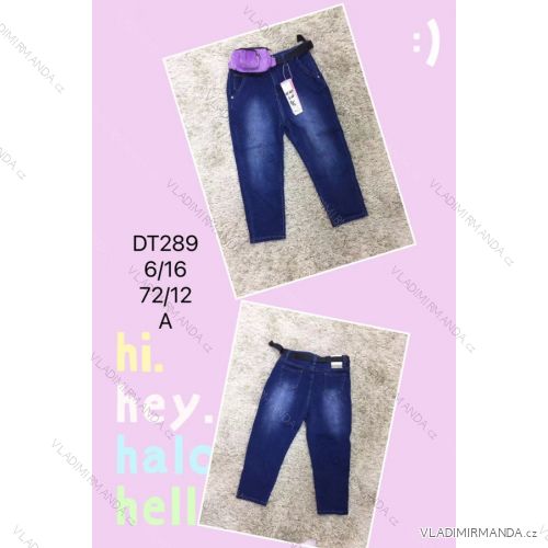 Jeans with bib children adolescent girls (4-12 years) SAD SAD20DT175