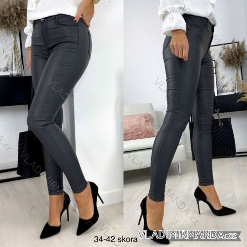 Women's leatherette long pants (34-42) JEANS JAW216803